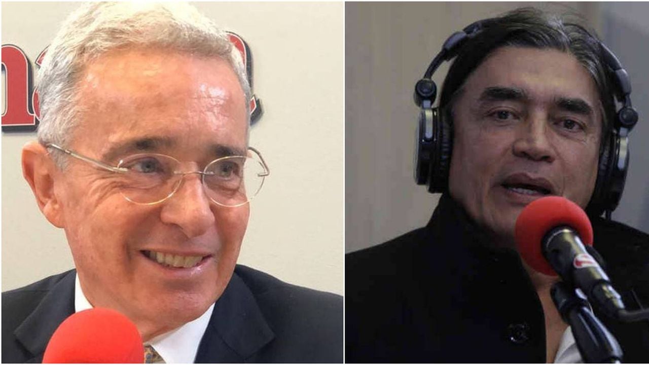 El expresidente Álvaro Uribe y el senador Gustavo Bolívar