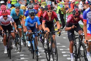Nairo Quintana, Geraint Thomas y Egan Bernal luchando durante el Tour de Francia 2019