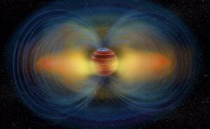 Ilustración de la aurora y el cinturón de radiación en la estrella enana ultrafría objeto del estudio