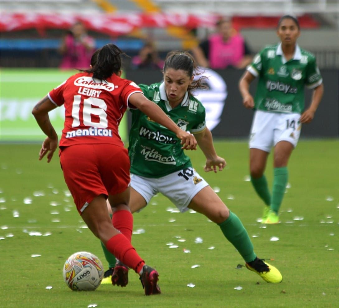 Imagen del juego entre América y Deportivo Cali, por la fecha 13 de la Liga Femenina. Foto: Raúl Palacios - Jorge Orozco / El País