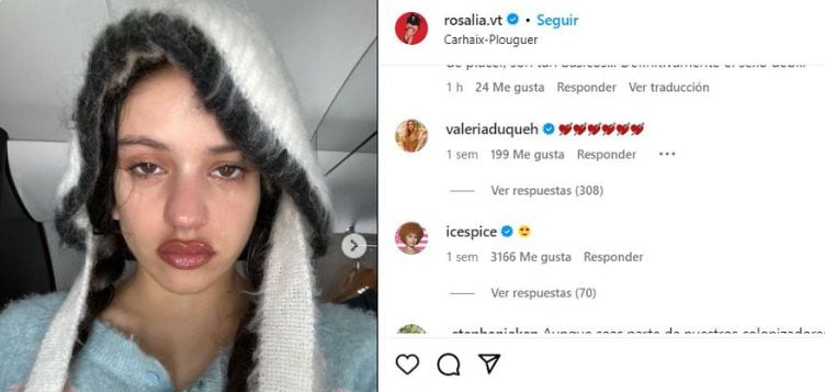 Valeria Duque dejó un comentario en la fotografía de Rosalía, cuando aumentan los rumores sobre una infidelidad de Rauw Alejandro con la modelo paisa.