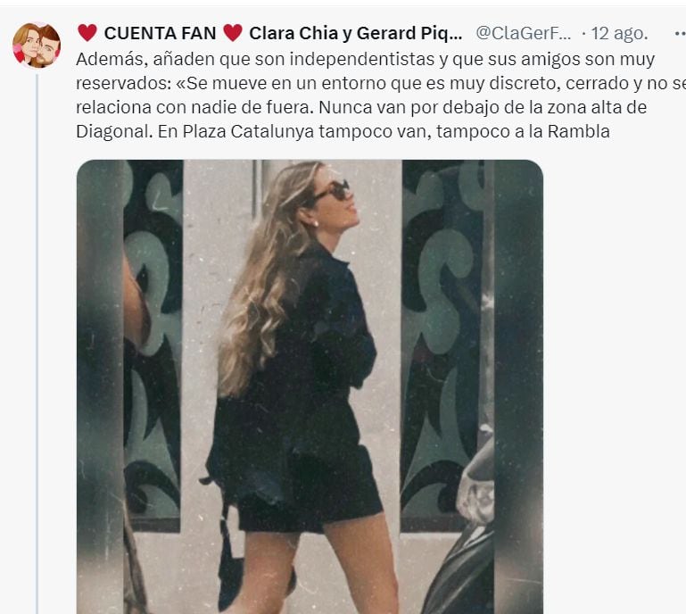 Clara Chía se conoció con Piqué en un reconocido bar de Barcelona.