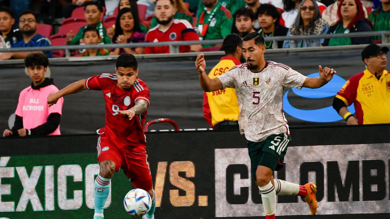 Imagen del partido amistoso entre la Selección Colombia y su similar de México,  con el que ambos equipos cerraron el 2023.