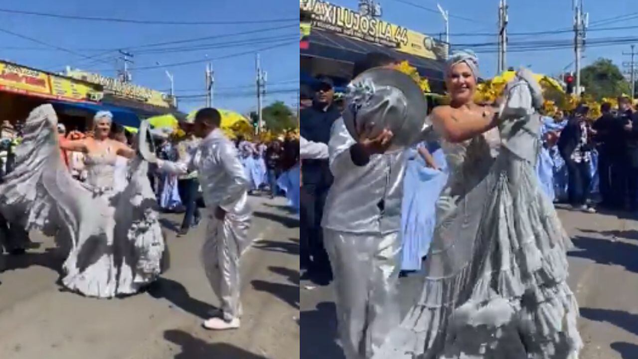 Verónica Alcocer en pleno Carnaval de Barranquilla.