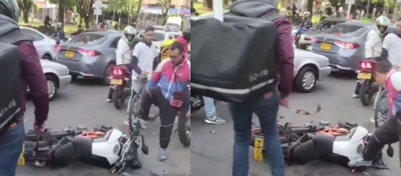 Algunos domiciliarios decidieron acabar con la moto en la que se movilizaban los delincuentes que protagonizaron tiroteo en el Parque de la 93
