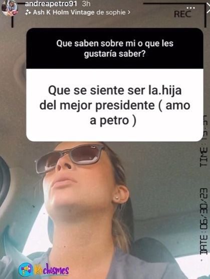 Andrea Petro, hija Gustavo Petro, respondió preguntas a sus seguidores de Instagram.