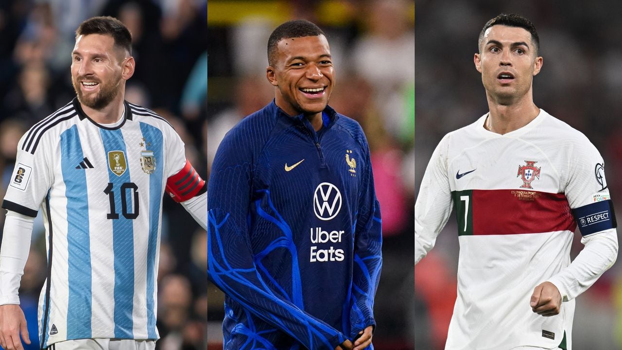 Lionel Messi, Kylian Mbappé y Cristiano Ronaldo.