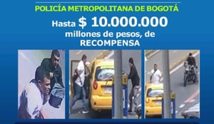 Cartel de búsqueda para individualizar a los delincuentes que perpetraron un robo masivo en el norte de Bogotá.