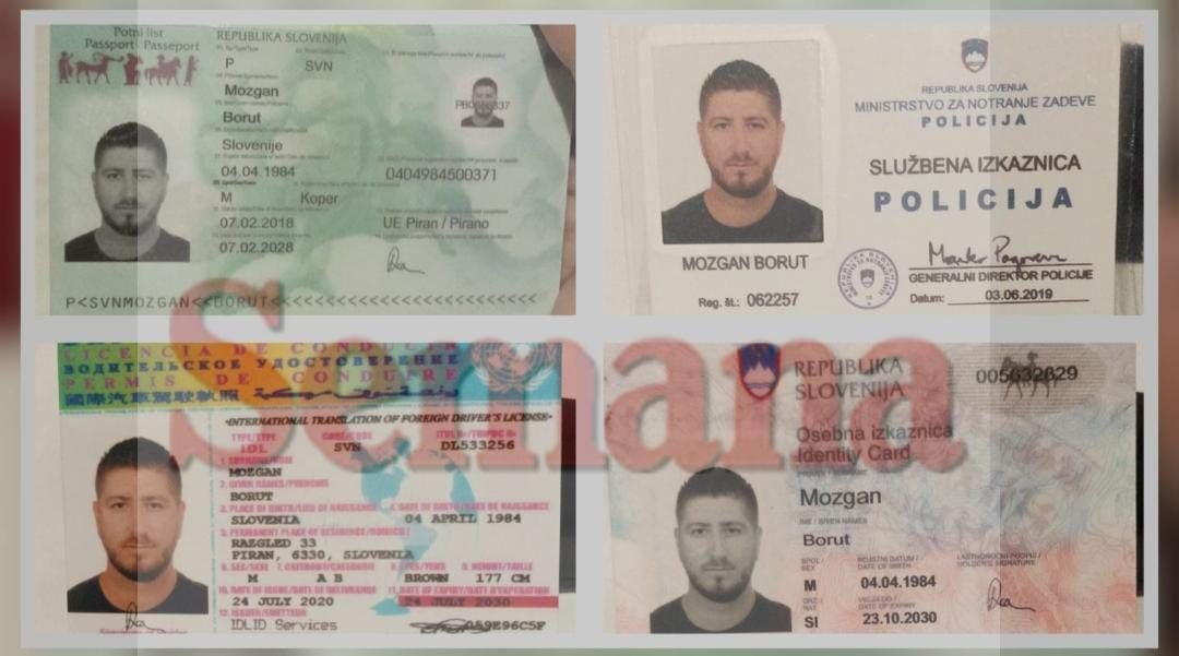 Según la Policía, estos son los documentos falsos que presentaba Manuel Vulic, para hacerse pasar como supuesto policía extranjero.
