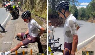 Nairo Quintana mostró las afectaciones de su cuerpo tras caída en Colombia.