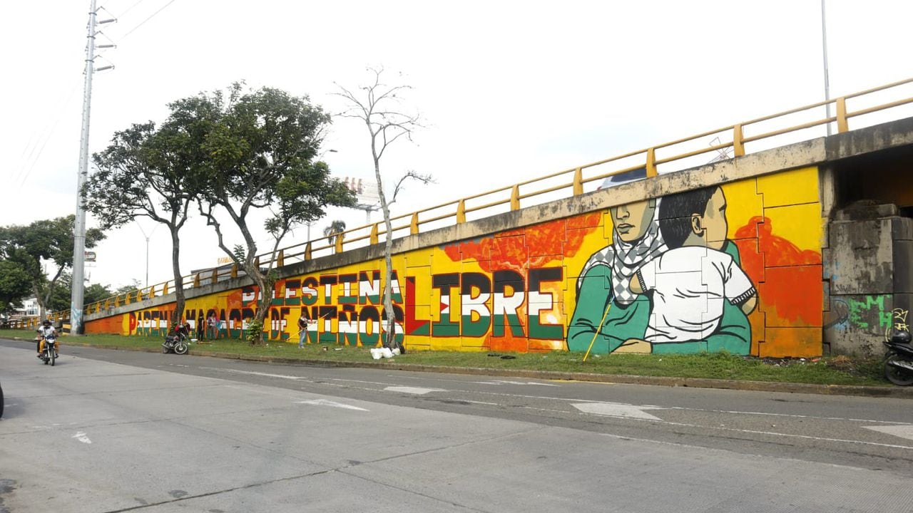 Este es el mural que quedó ubicado en la Autopista Sur con 39.