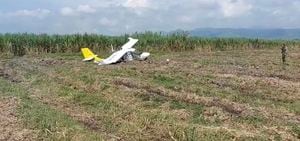 Accidente aéreo de avioneta en el municipio de Cartago, Valle.