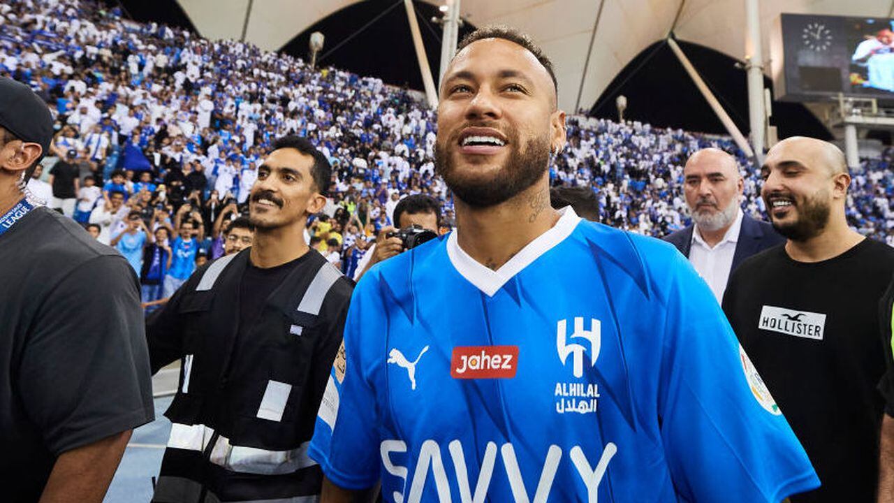 Neymar Jr en su presentación con Al-Hilal.
