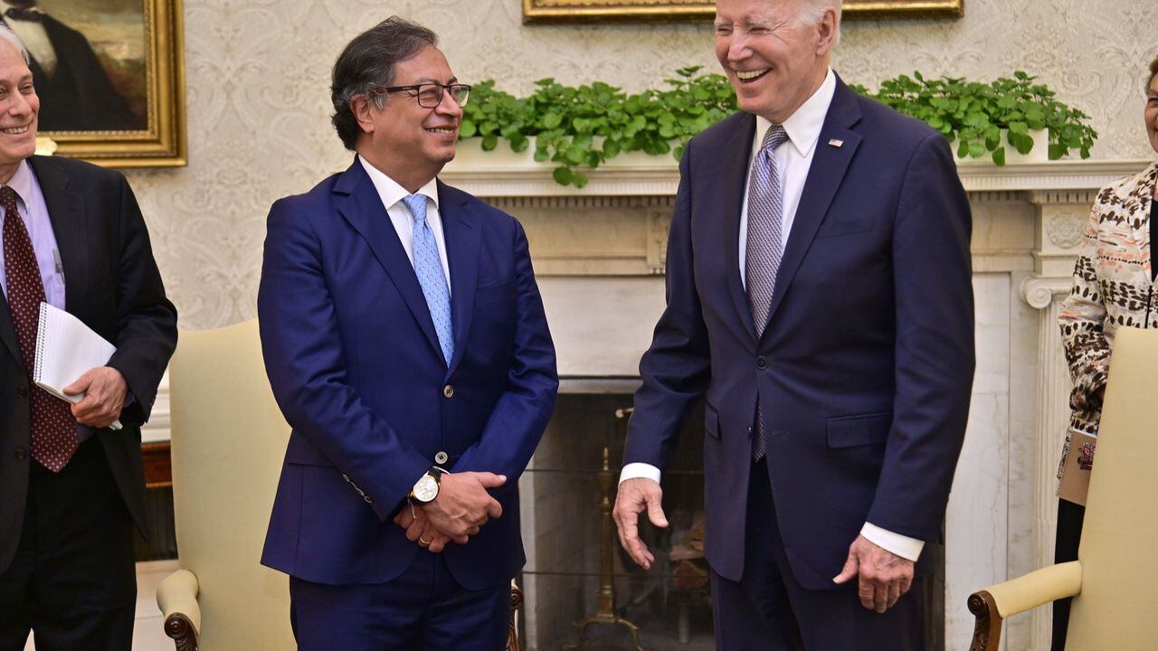 El presidente Gustavo Petro y su homólogo Joe Biden se encuentran desde la 1:30 p.m. reunidos en la Casa Blanca.
Foto: Presidencia de Colombia
