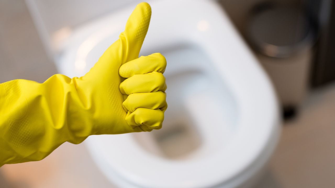 Proteja sus manos con guantes cada vez que vaya a limpiar el baño.