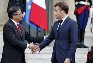 Durante dos horas estuvieron reunidos ayer Gustavo Petro y Emmanuel Macron, en la sede del Gobierno galo.