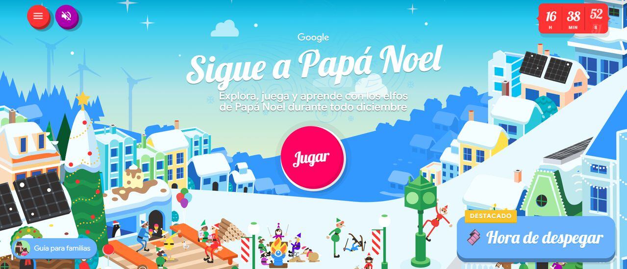 Google habilitó la plataforma de Santa Tracker para seguir la ruta de Papá Noel en su entrega de regalos para Navidad.