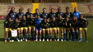Imagen de la Selección Colombia Femenina en un amistoso frente a Nueva Zelanda (5 de diciembre de 2023).