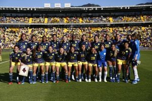 Bogotá. Diciembre 2 2023. La Selección Colombiana de fútbol femenino enfrenta a Nueva Zelanda en su penúltimo partido amistoso del año en el estadio Nemesio Camacho El Campin.