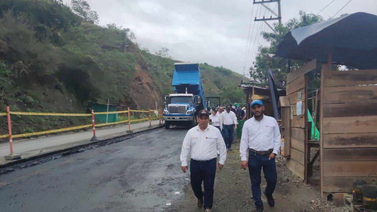 Las obras de recuperación del kilómetro 59 vía Dagua -  Loboguerrero serán entregadas en noviembre, según informó Invías.
Foto: Cortesía de Invías para El País