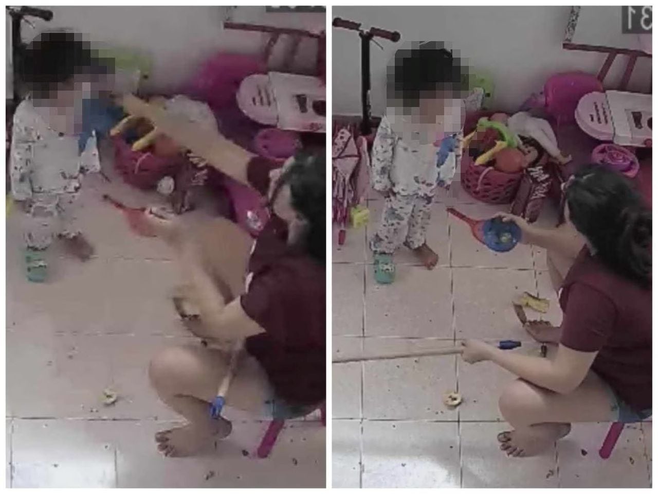 Captura de pantalla de video en el que se denunció presunto caso de maltrato infantil