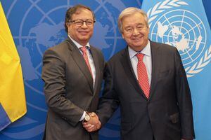 El Presidente Gustavo Petro con el secretario general de la ONU, António Guterres