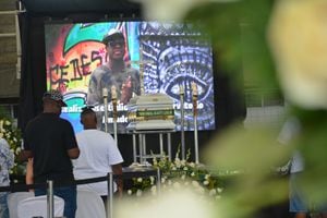 Funeral del músico cubano Tirso Duarte en el coliseo María Isabel Urrutia de Cali.