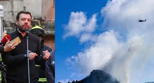 Alcalde Galán entrega nuevo reporte sobre incendio en los cerros orientales de Bogotá.