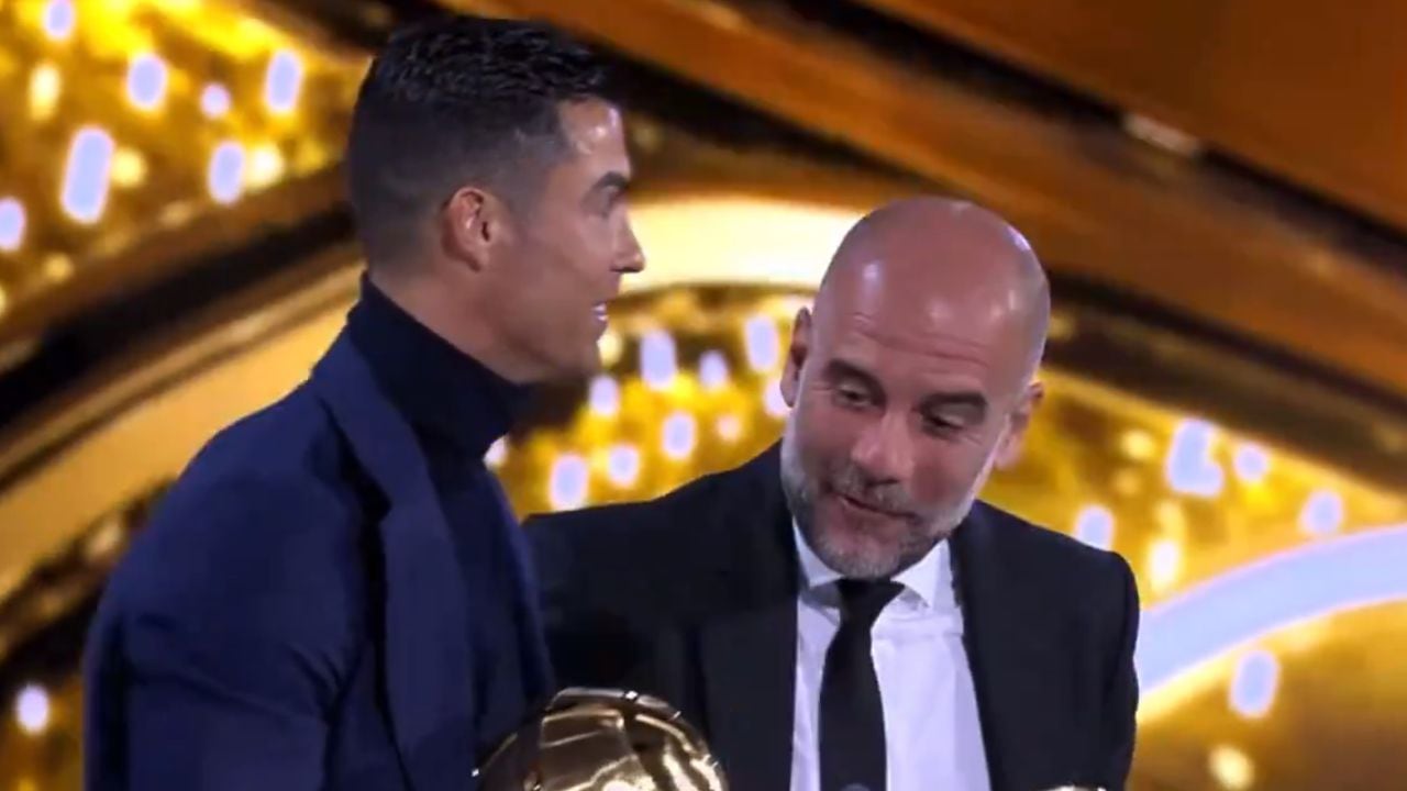 Cristiano Ronaldo y Pep Guardiola en los Globe Soccer Awards