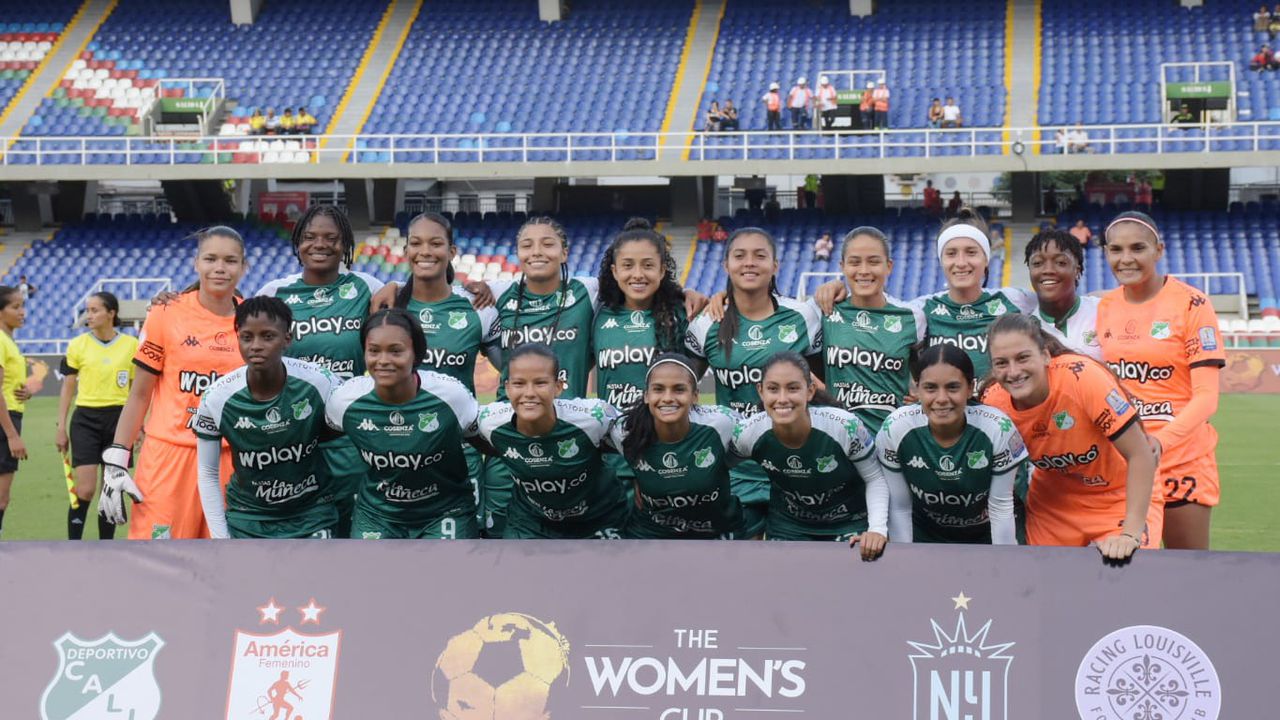 Imagen del partido del Deportivo Cali Femenino contra Gotham F.C por la Women's Cup 2024.