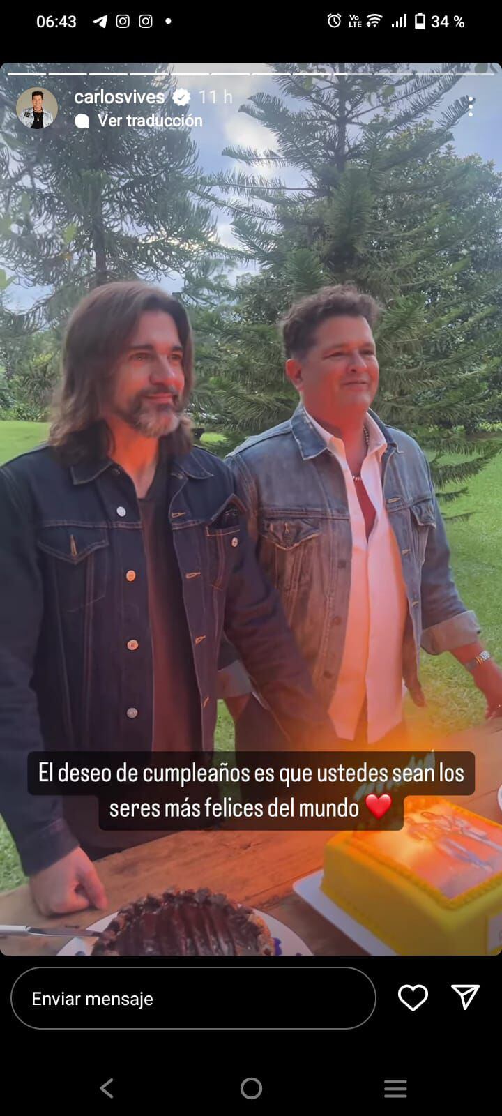 Carlos Vives y Juanes celebraron juntos sus cumpleaños