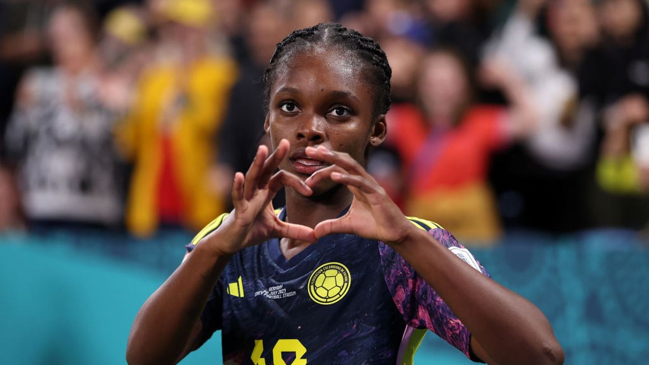 SYDNEY, AUSTRALIA - JULY 30: Linda Caicedo of Colombia celebrates after scoring her team's first goal during the FIFA Women's World Cup Australia & New Zealand 2023 Group H match between Germany and Colombia at Sydney Football Stadium on July 30, 2023 in Sydney, Australia. (Photo by Cameron Spencer/Getty Images)