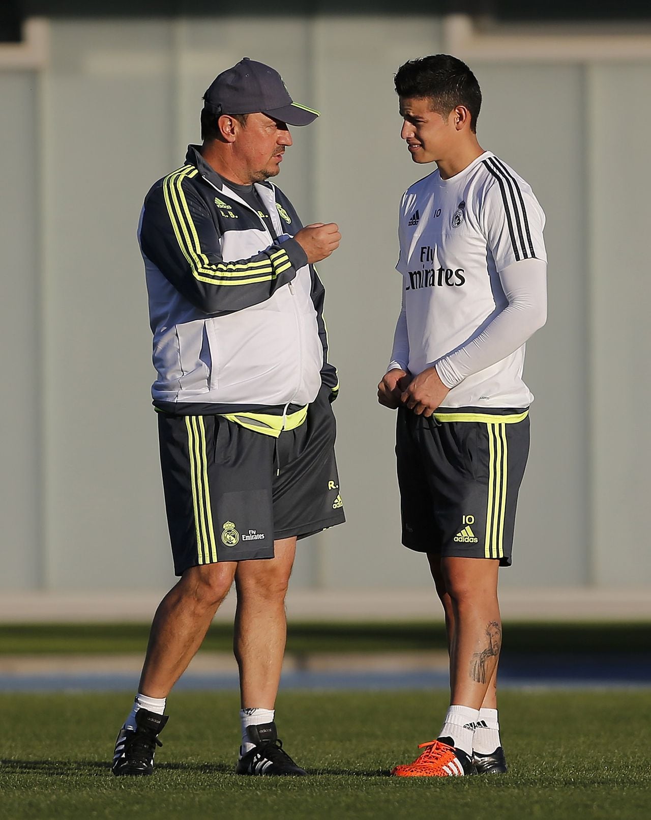 Benítez y James, juntos, en el Real Madrid (temporada 2015-2016).