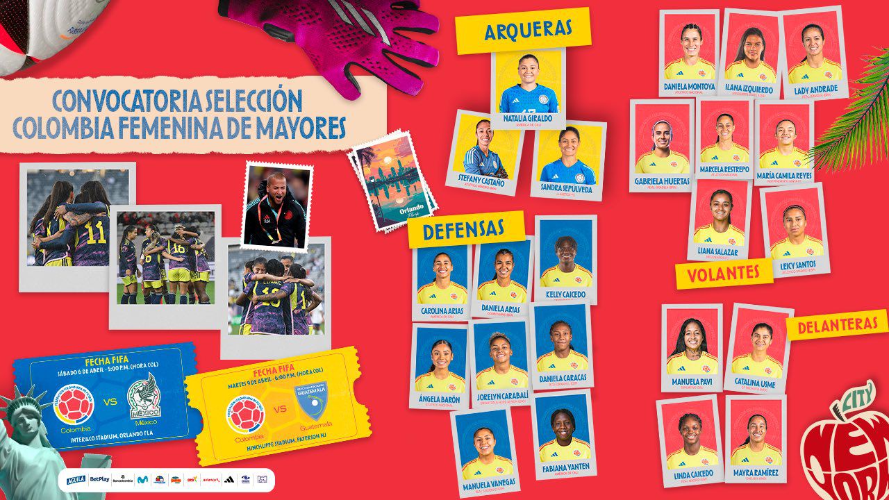 Convocatoria de la Selección Colombia femenina para los amistosos ante México y Guatemala.