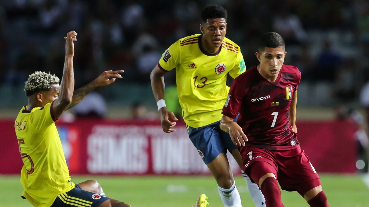 Imágenes del partido entre Venezuela y Colombia por la última fecha de las eliminatorias al mundial de Qatar 2022