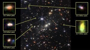 Esta imagen del cúmulo de galaxias SMACS 0723 y sus alrededores, la imagen fue captada por el telescopio espacial James Webb.