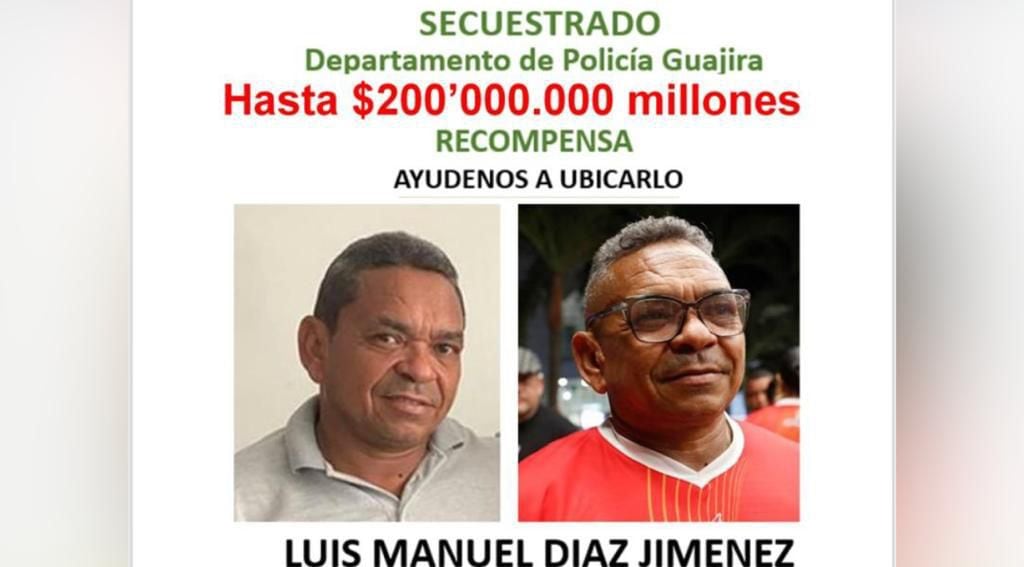 Las autoridades siguen tras la pista de los secuestradores del papá de Luis Díaz en la Guajira.