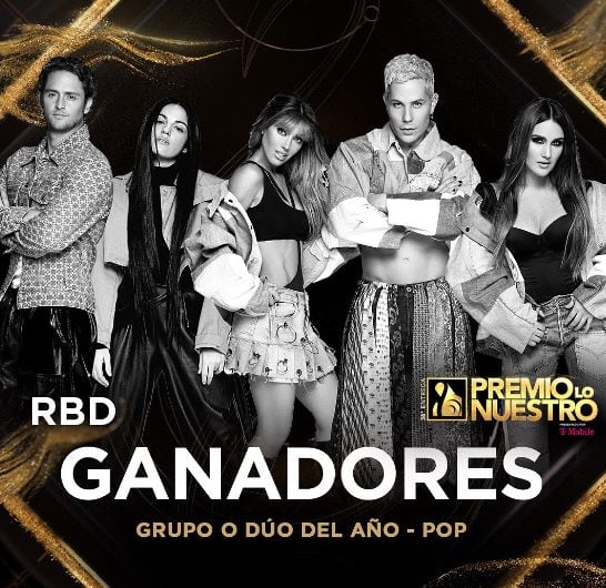 RBD se llevó el premio a Mejor Grupo del Año, en los Premios Lo Nuestro.
