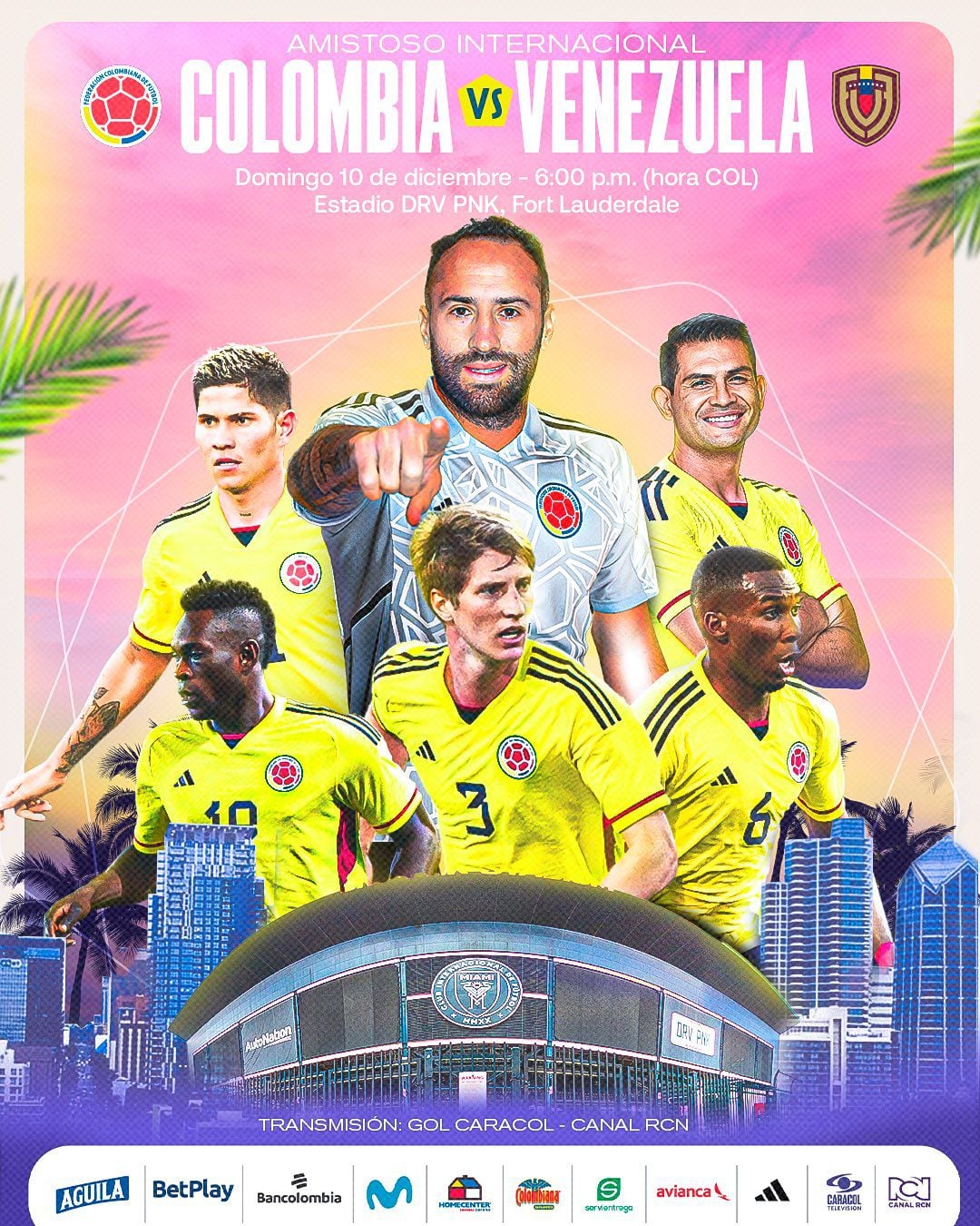 Así anuncia la Selección Colombia el partido amistoso ante Venezuela.