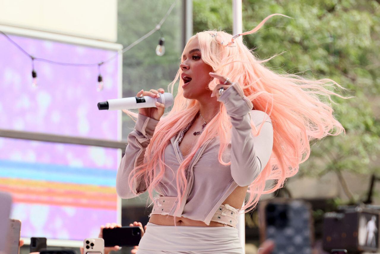 NEW YORK, NEW YORK - JUNE 30: Karol G performs on NBC's "Today" at Rockefeller Plaza on June 30, 2023 in New York City.   Dia Dipasupil/Getty Images/AFP (Photo by Dia Dipasupil / GETTY IMAGES NORTH AMERICA / Getty Images via AFP)