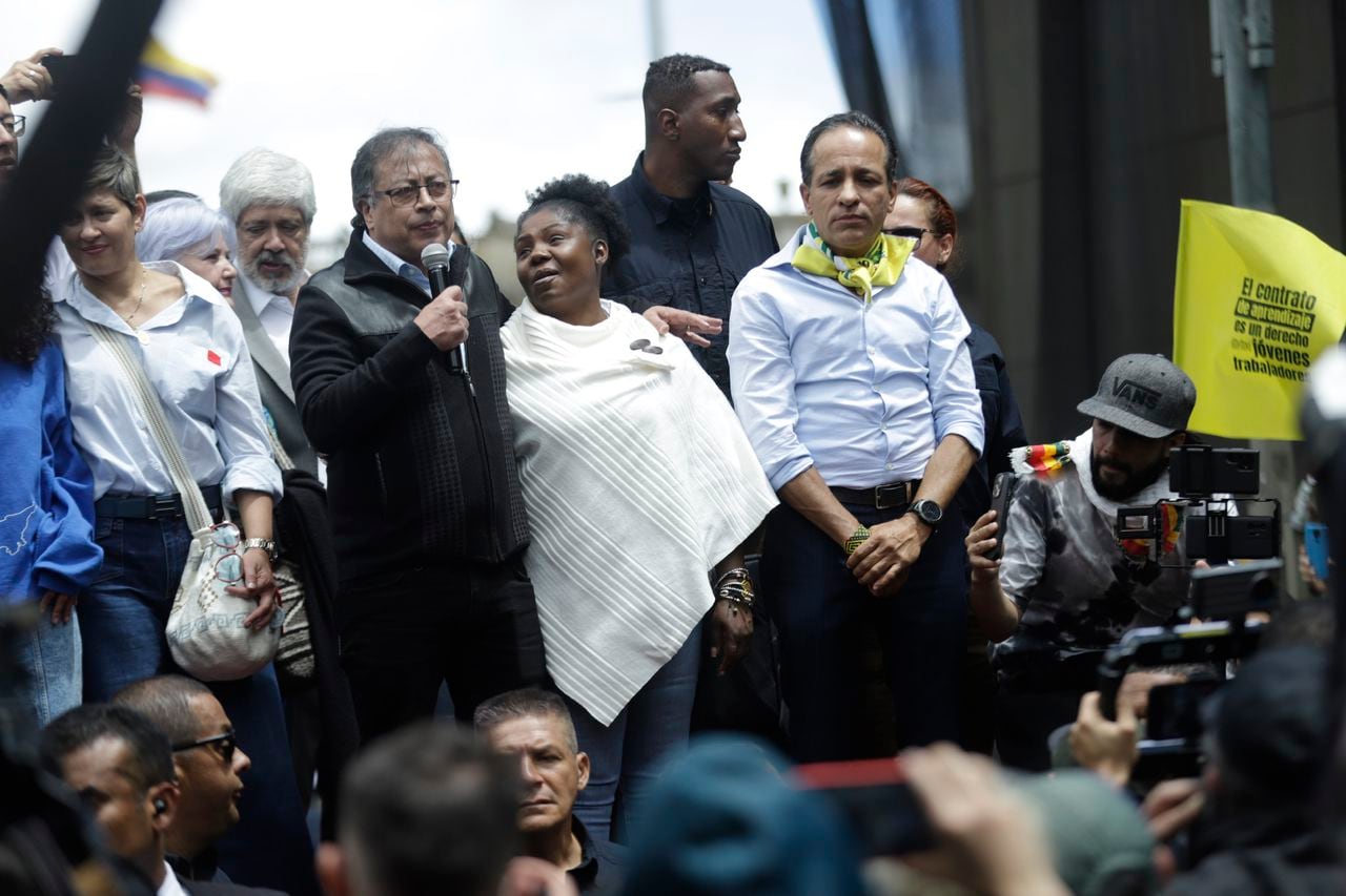 Presidente Gustavo Petro en marcha de apoyo a sus reformas