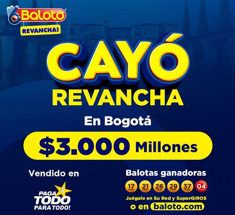 Cayó Revancha por $3.000 millones de pesos en la ciudad de Bogotá.