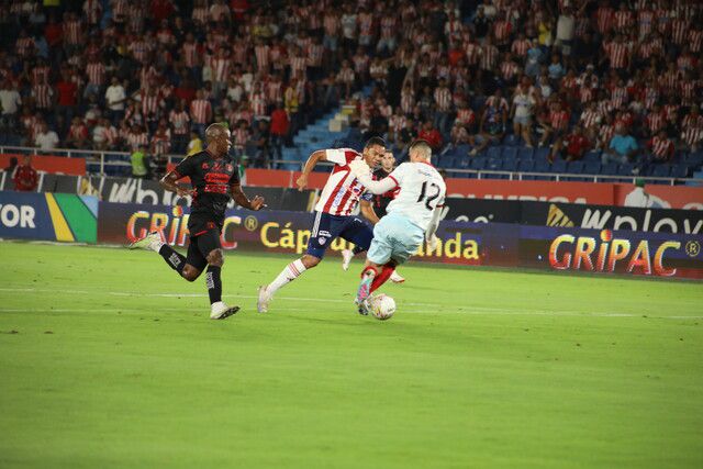 Imagen del partido entre Junior de Barranquilla y América de Cali por la fecha 7 de la Liga BetPlay 2023-ll. Al final, fue victoria para el 'tiburón' por 4-3