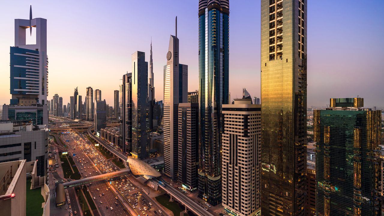 Vista aérea de Dubái, en Emiratos Árabes Unidos