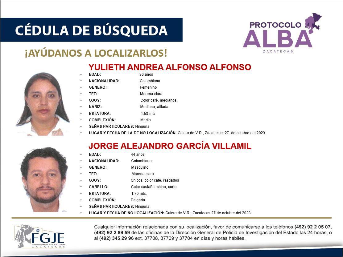 Yulieth Alfonso y su pareja Jorge García desaparecieron del municipio Calera.