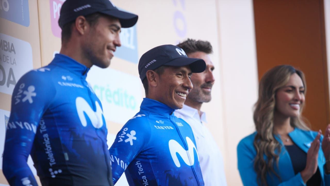 Nairo Quintana (c) regresa a la competición internacional en el Tour Colombia 2.1 de 2024.