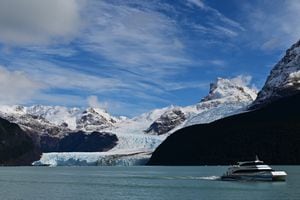View of the Spegazzini Glacier at Los Glaciares National Park, near El Calafate, Argentina on March 29, 2023. (Photo by Miguel MEDINA / AFP)
