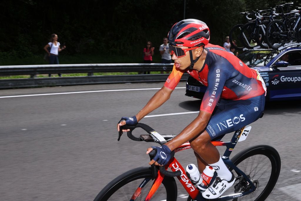 BAYONNE, FRANCE - JULY 03: Egan Bernal of Colombia and Team INEOS Grenadiers competes during the stage three of the 110th Tour de France 2023 a 193.5km stage from Amorebieta-Etxano to Bayonne / #UCIWT / on July 03, 2023 in Bayonne, France. (Photo by Michael Steele/Getty Images)