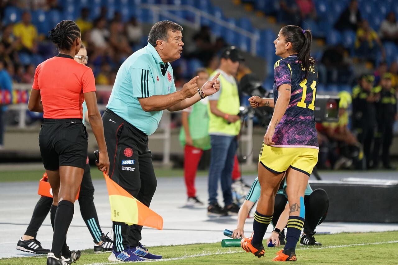Imagen del partido amistoso de la Selección Colombia Femenina y su similar de Panamá, en la despedida del equipo previo al Mundial.