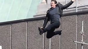 Tom Cruise durante la grabación de 'Misión Imposible 6'.